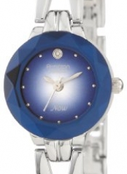 Armitron Women's 75-2967BLU NOW Silver-Tone Diamond Accent Bangle Bracelet Watch