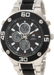 U.S. Polo Assn. Men's US8532 Silver-tone and Black Analog Digital Watch
