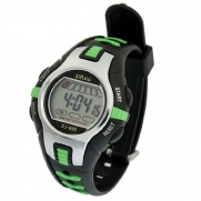 Como Black Green Plastic Adjustable Wristband Digital Sports Watch for Children