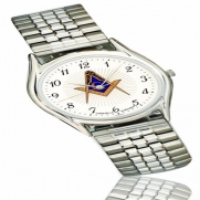 Men's Caravelle BY Bulova Fold-Over Expansion Band Watch From Masonic