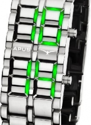 APUS Zeta Silver-Green LED Watch for Him Design Highlight