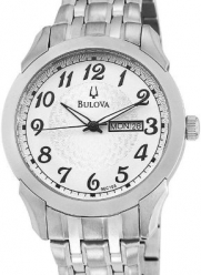 Bulova Men's 96C103 Silver and White Dial Bracelet Watch