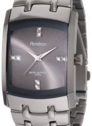 Armitron Men's 20/4507DSDS Swarovski Crystal Dial Dark Silver-Tone Bracelet Watch