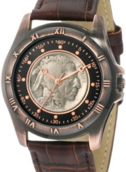 August Steiner Men's CN002C-AS Round Buffalo Nickel Collectors Gold Coin  Watch