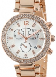 Akribos XXIV Women's AK529RG Diamond and Crystal Accented Swiss Quartz Crystal Chronograph Watch