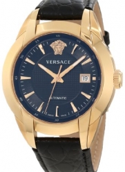 Versace Men's 25A380D008 S009 Character Automatic Rose Gold PVD Black Dial Leather Watch