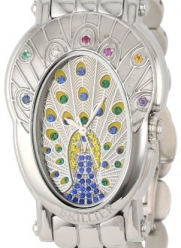 Brillier Women's 18-03 Royal Plume Peacock Inspired Swiss Genuine Gemstones Watch