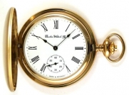 Dueber Swiss Mechanical Pocket Watch, Satin Gold Hunting Case, Assembled in USA!
