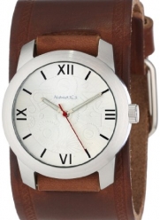 Nemesis Men's BHST068S Elite Collection Silver Roman Numeral Leather Band Watch