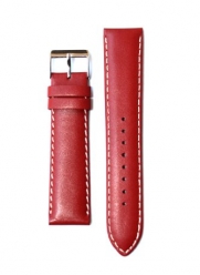 18mm Red Matte Finish Coach Style Leather Watchband