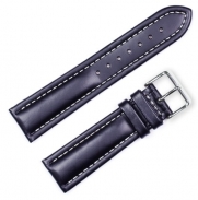 Breitling Style Oil Tanned Leather Watchband Black 14mm Watch band - by deBeer