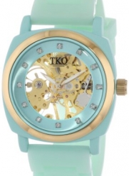 TKO ORLOGI Women's TK626TQ Milano Turquoise Rubber Mechanical Movement Skeleton Watch