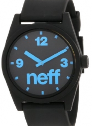Neff Men's NF0201-black/cyan Custom Designed Neff and PU Strap black cyan Watch