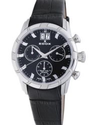Edox Women's 10018 3 NIN Royal Chronograph Black Dial Watch