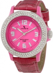 Laurens Women's GW70J903Y  Swarovski Crystal Bezel Pink Dial Leather Watch