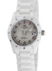 Oniss Women's Swiss Sapphire Ceramic Diamond Watch ON601-L White