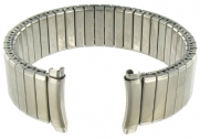 16-19mm Curved End Speidel Twist-O-Flex Silver Tone Stainless Steel Expansion Watch Band 1532/02