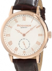 Rudiger Men's R3000-09-001L Leipzig Rose Gold Silver Dial Watch