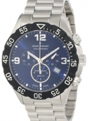 Claude Bernard Men's 10202 3 BUIN Aquarider Blue Chronograph Rotating Bezel Steel Watch
