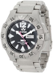 REACTOR Men's 52001 Gamma Never Dark Black Dial Titanium Bracelet Watch