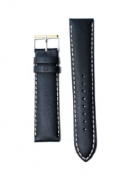 18mm Black Matte Finish Coach Style Leather Watchband