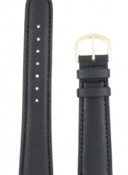 13mm Black Padded Genuine Calfskin Leather Replacement Watchband