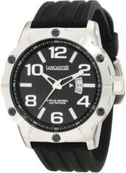 Lancaster Men's OLA0478NR Trendy Black Striped Dial Silicone Watch