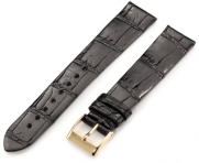 Artisan of Italy AITG500-0118MR Men's Classic Ultra-Thin Alligator 18mm Black Watch Strap