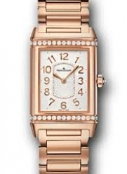 Jaeger LeCoultre Grande Reverso Silver Dial 18kt Rose Gold Ladies Watch Q3202121