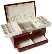 Diplomat 31-517 Cherry Wood Jewelry Storage Chest Watch Cabinet