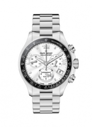 Claude Bernard Women's 10212 3 AIN Aquarider Silver Chronograph Tachymeter Steel Watch