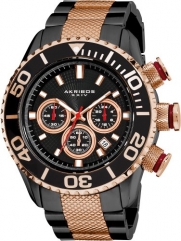 Akribos XXIV Men's AK512TT Conqueror Large Diver's Chronograph Bracelet Watch