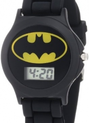 Batman Kids' BAT4072 Black Rubber Batman Logo Strap Watch