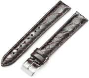 Artisan of Italy CITPD400-0220ML Men's Dress Padded Crocodile 20mm Brown Long Watch Strap