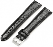 Artisan of Italy CITPD400-0120ML Men's Dress Padded Crocodile 20mm Black Long Watch Strap