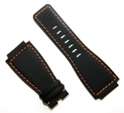 Ballistic Water Resistant Black with Orange-stitch Watchband for Bell & Ross BR01 BR03 Long