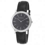 Burberry Men's BU2351 Slim Black Dial Black Leather Strap Quartz Watch