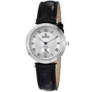 Grovana Ladies Silver Dial Black Leather Strap Watch 3276.1538