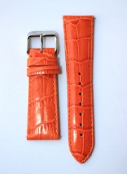 18mm Orange Italian Leather Alligator Grain QR Pins for Michele Style