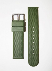 22mm Army Green Rubber/Silicone Tire Tread Watchband Michele Style