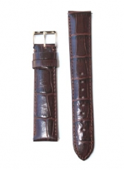 18mm Dark Brown Italian Leather Alligator Grain QR Pins for Michele Style
