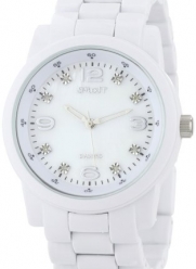 Sprout Women's ST5008MPWT  Diamond Dial White Corn Resin Bracelet Watch