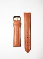 18mm Tan Breitling Style Padded Glove Leather with Leather Lining and Gold-plated Buckle