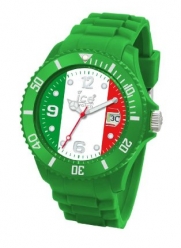 Ice-Watch Unisex Quartz Watch with Multicolour Dial Analogue Display and Green Silicone Strap WO.IT.U.S.10