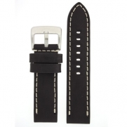 Panerai Style Watch Band Thick Leather Like Original Heavy Buckle Black 24 millimeter