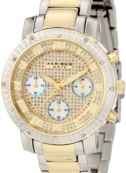 Akribos XXIV Women's AKR440YG2 Grandiose Dazzling Diamond Chronograph Stainelss Steel Bracelet Watch