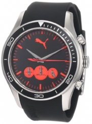 PUMA Men's PU102581001 Ride Large Chronograph Black and Red Watch