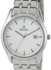 Bulova Men's 96B119 Bracelet Silver White Dial Watch