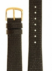 Men's Lizard Grain Watchband Black 15mm Watch Band - by JP Leatherworks