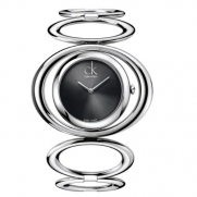 Calvin Klein Stainless Steel Round Black Dial Women's Watch - K1P23102